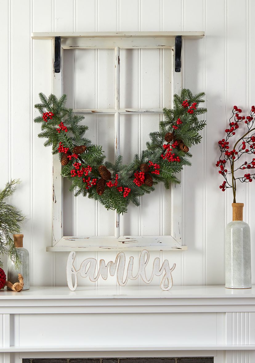 40" Pines, Red Berries, and Pinecones Artificial Christmas Garland