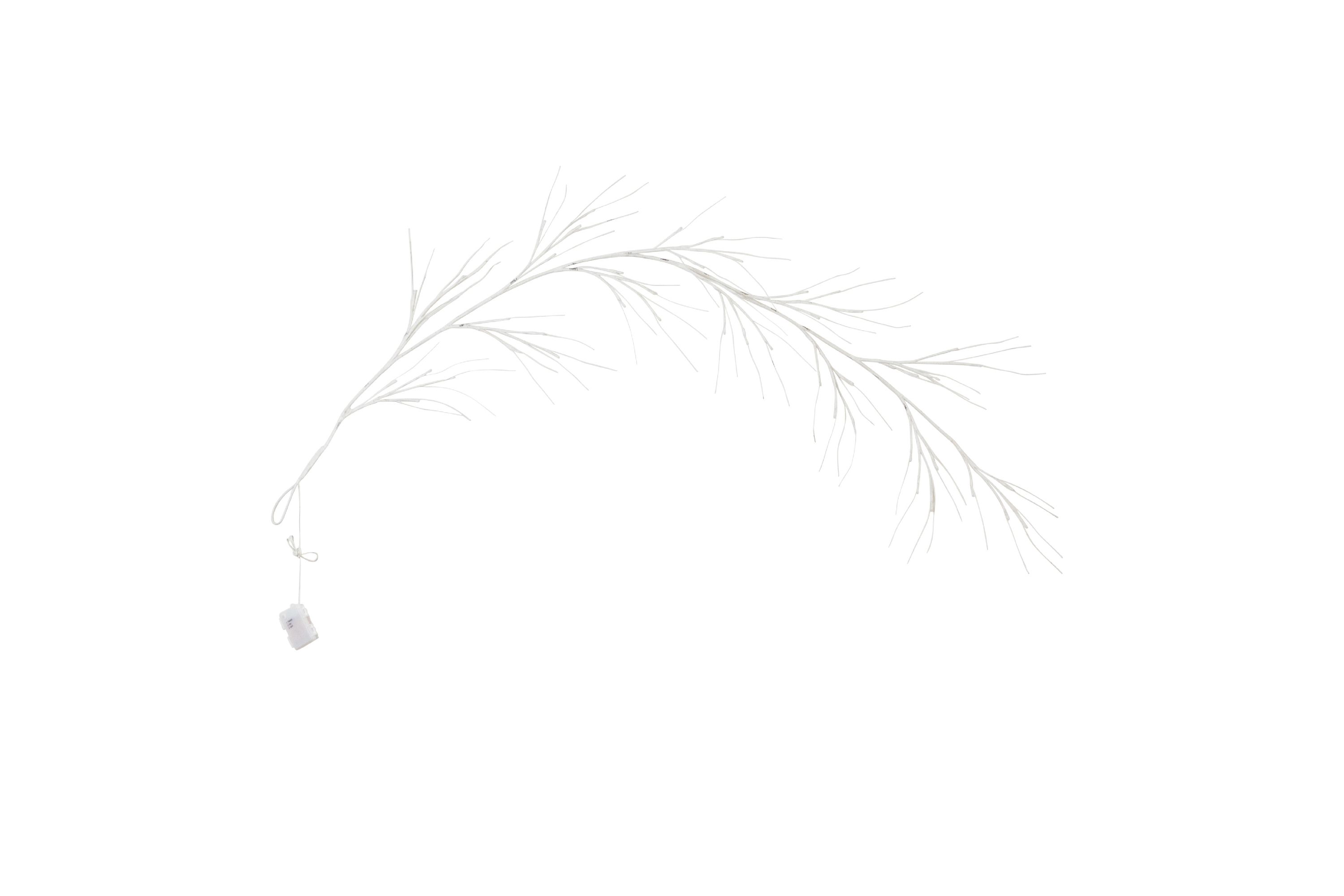 6ft. Pre-Lit Artificial White Birch Garland with 48 Warm White LED Lights