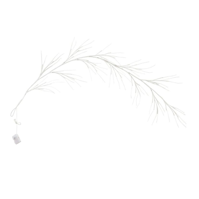 6ft. Pre-Lit Artificial White Birch Garland with 48 Warm White LED Lights