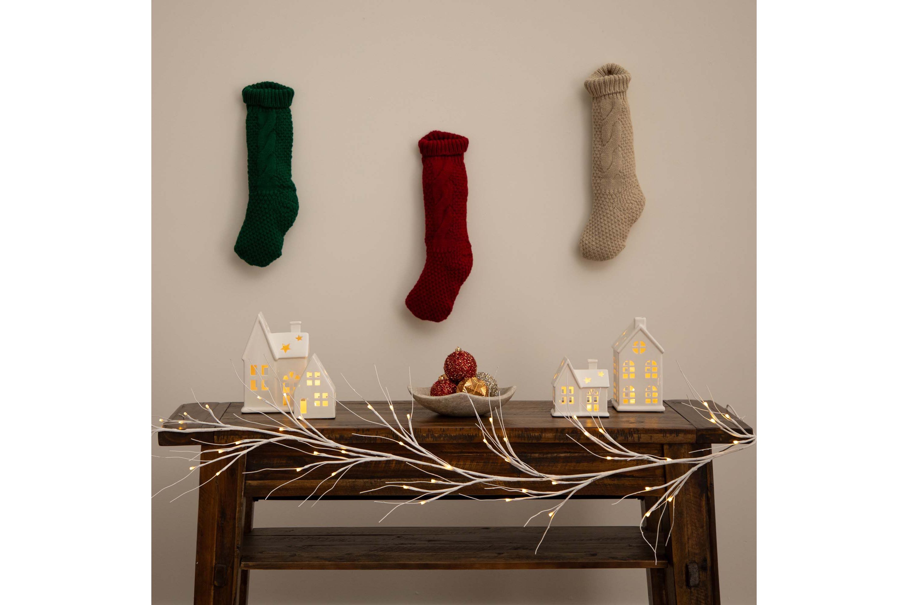 6ft. Pre-Lit Artificial White Birch Garland with 48 Warm White LED Lights