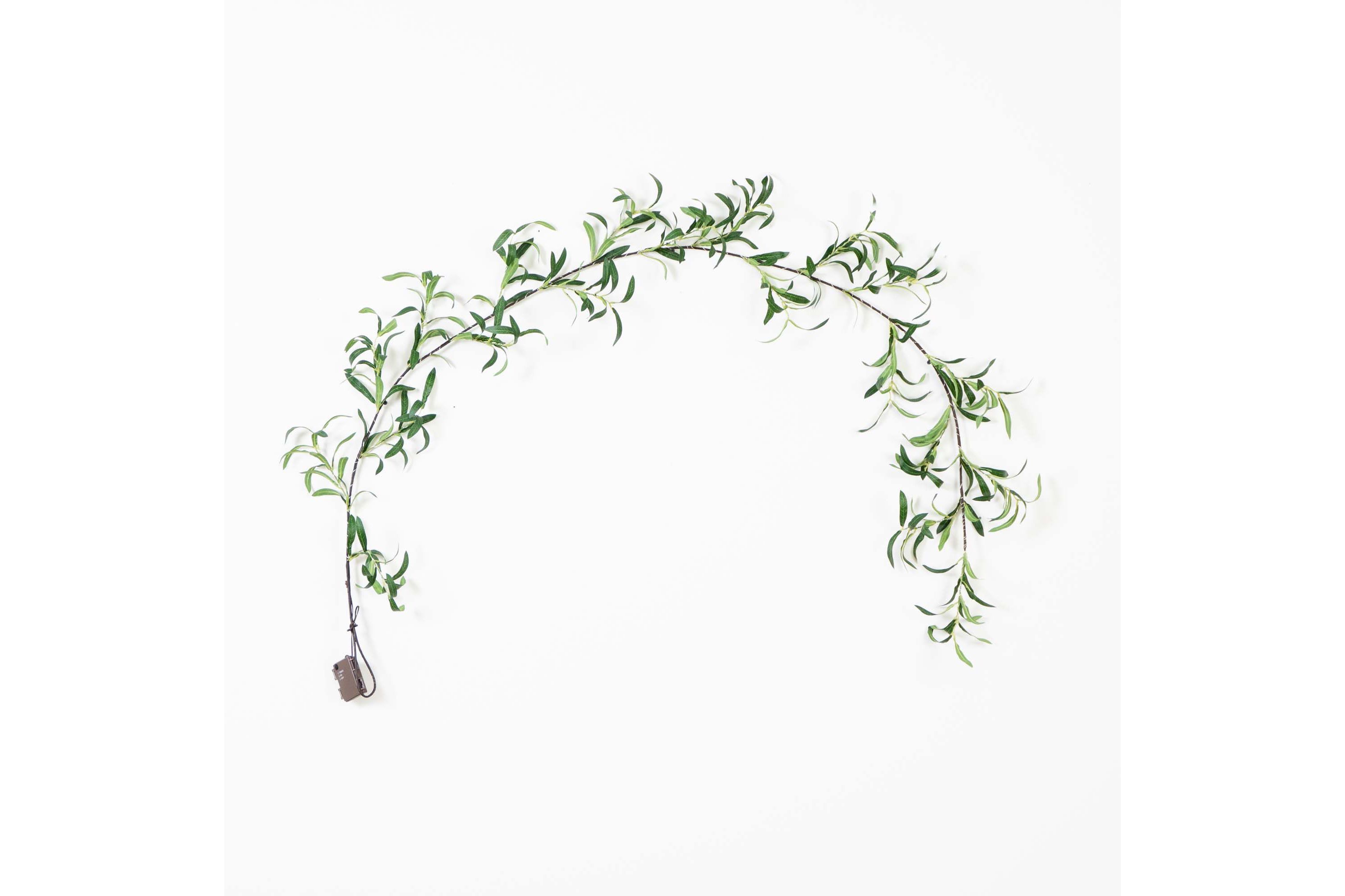 6.5ft. Lighted Artificial Olive Garland with 100 Warm White LED Lights