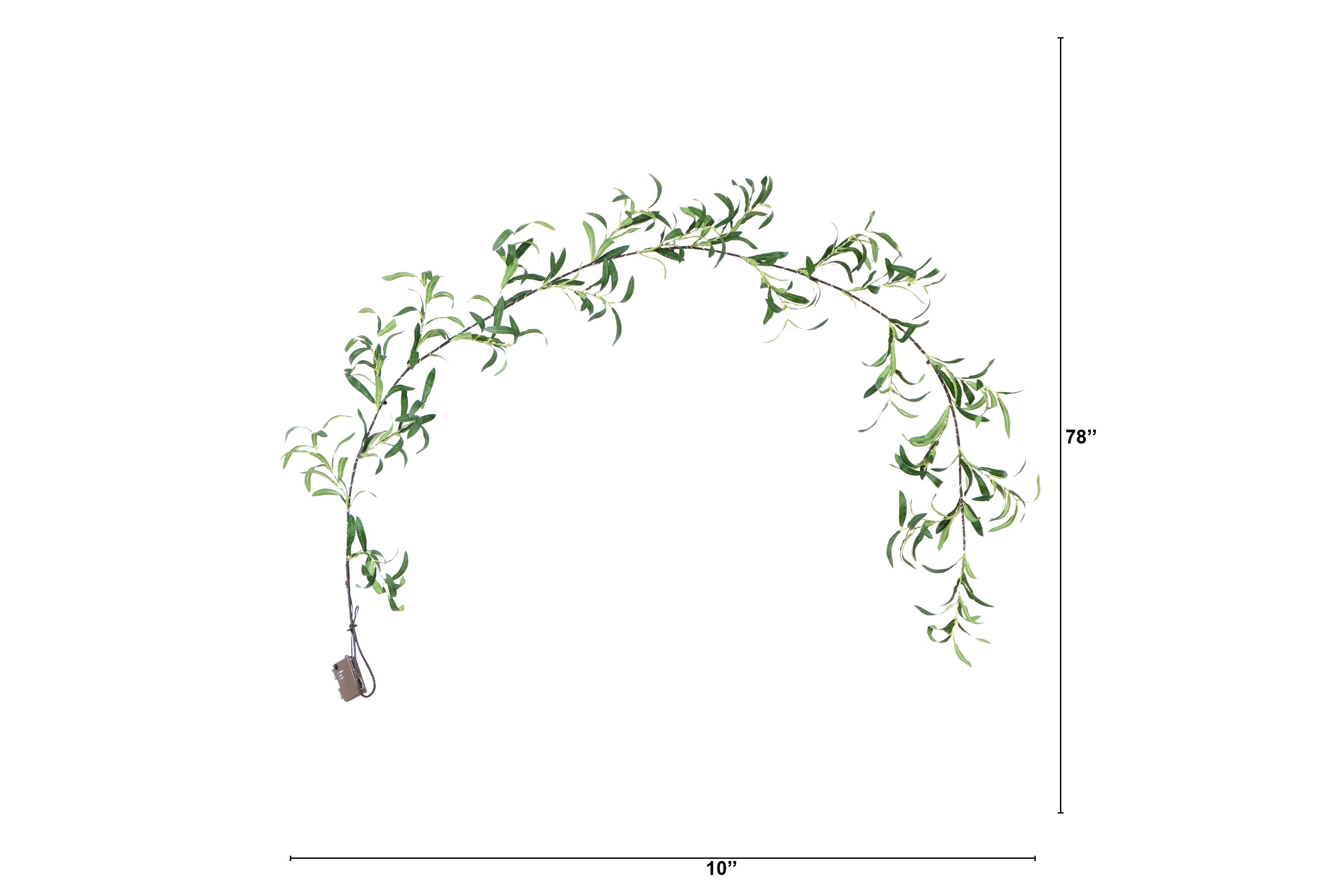 6.5ft. Lighted Artificial Olive Garland with 100 Warm White LED Lights