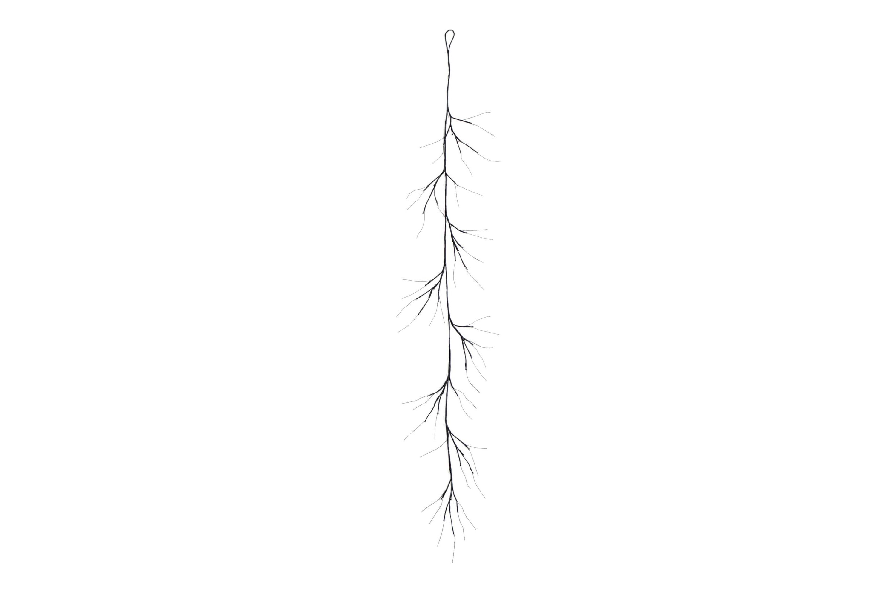 6.5-Foot Pre-Lit Artificial Halloween Black Twig Garland with 48 Purple LED Lights