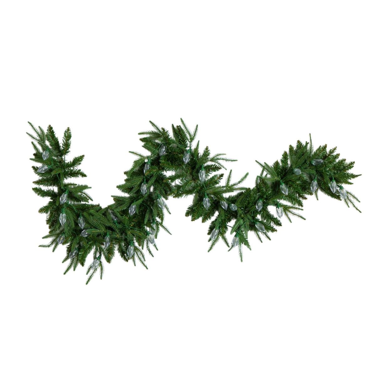 6-Foot Pre-Lit Artificial Luxembourg Pine Christmas Garland with 35 Multicolored Traditional Bulb LED Lights