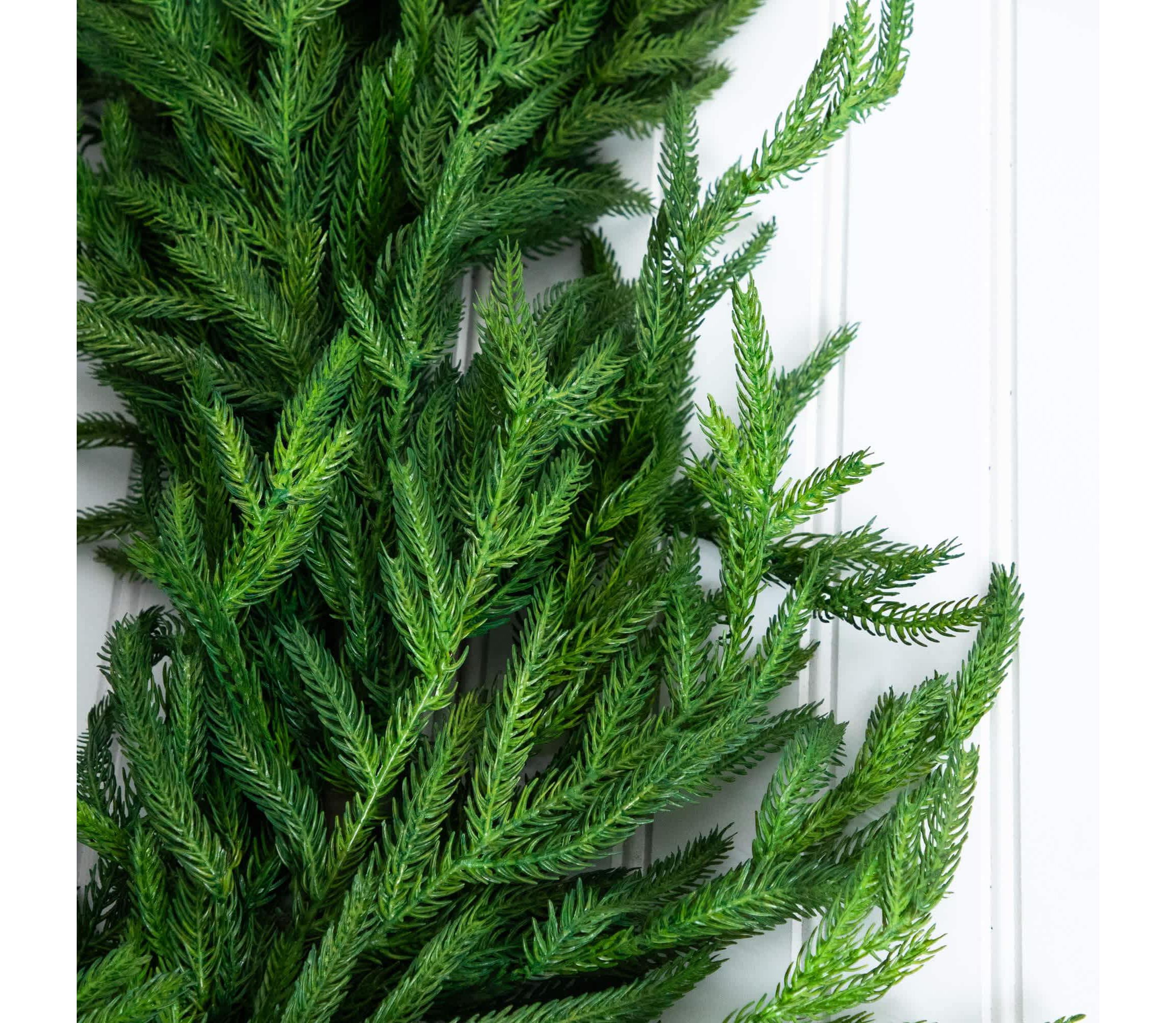 8-Foot Artificial Real Touch Norfolk Island Pine Garland with Natural Look