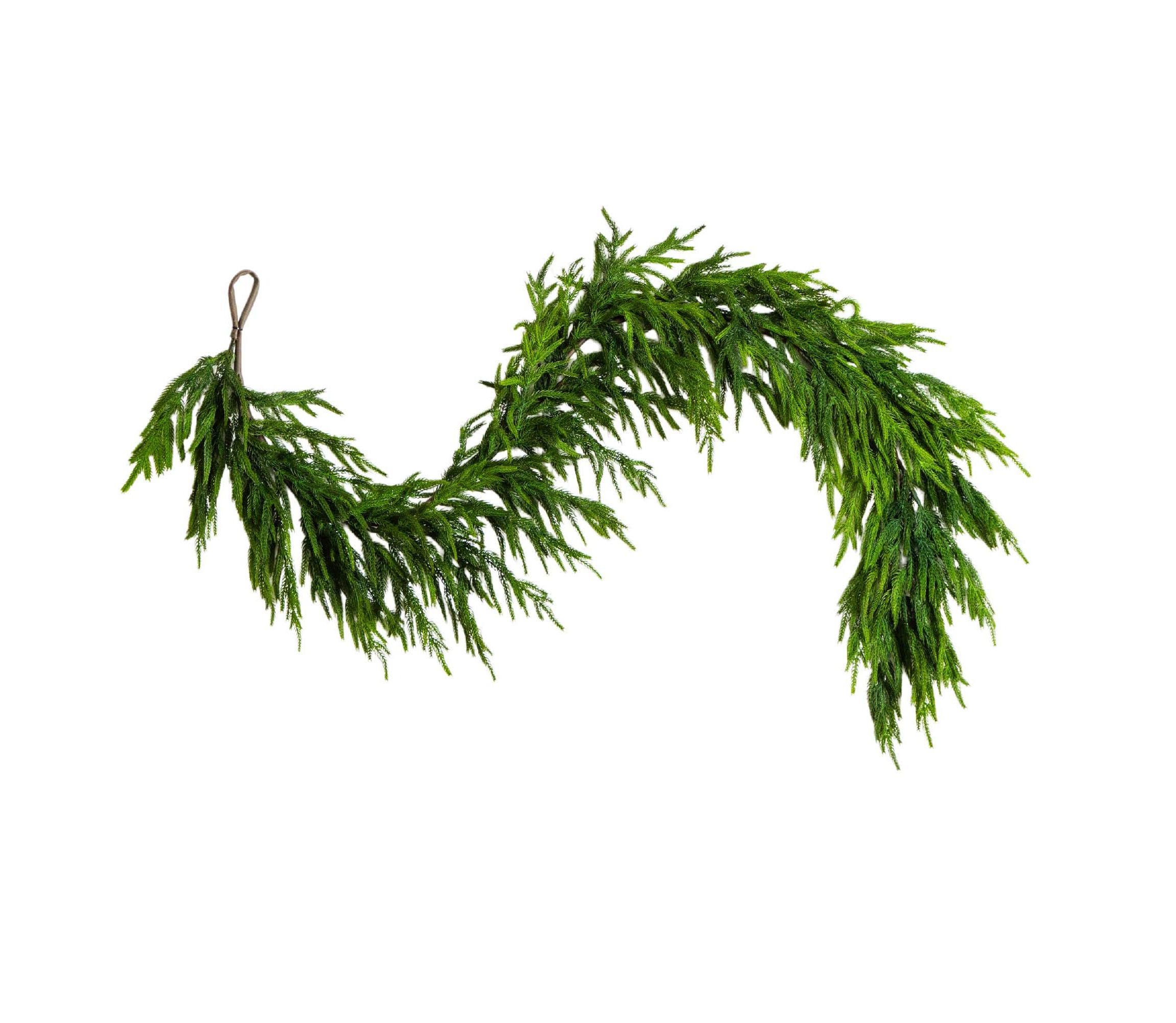 6-Foot Artificial Real Touch Norfolk Island Pine Garland with Natural Look