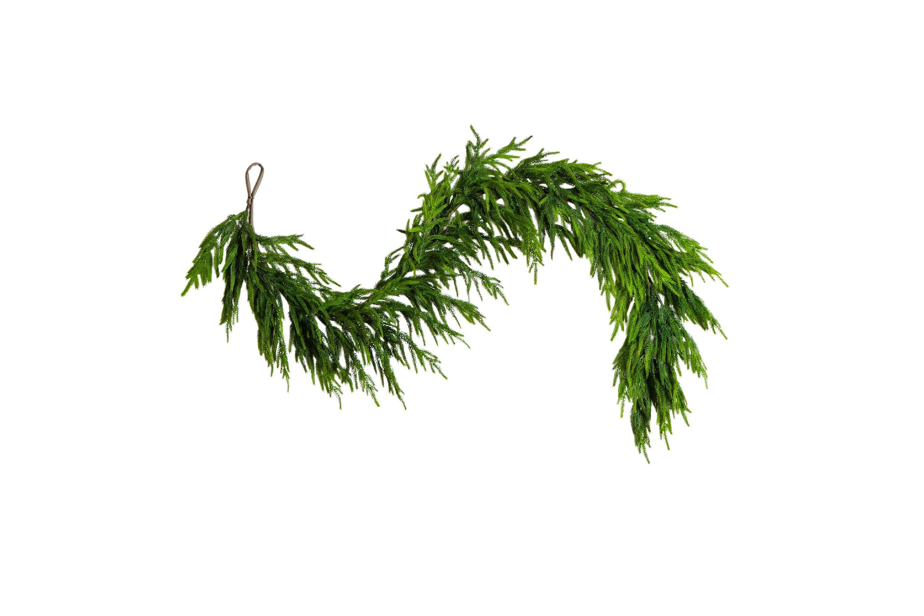6-Foot Artificial Real Touch Norfolk Island Pine Garland with Natural Look