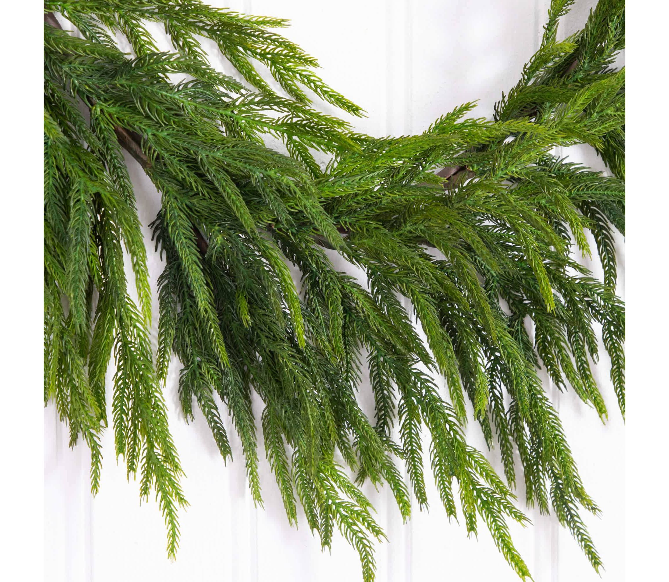 6-Foot Artificial Real Touch Norfolk Island Pine Garland with Natural Look
