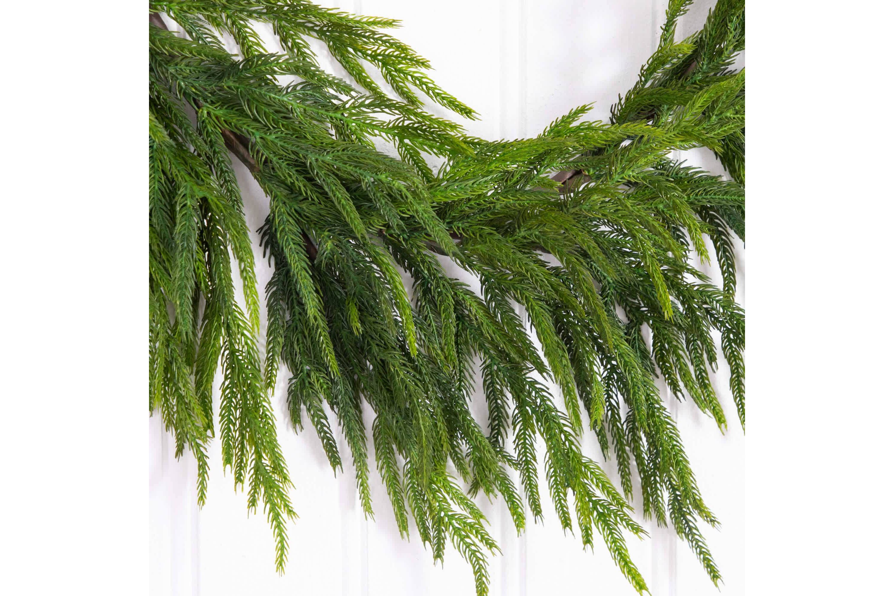 6-Foot Artificial Real Touch Norfolk Island Pine Garland with Natural Look