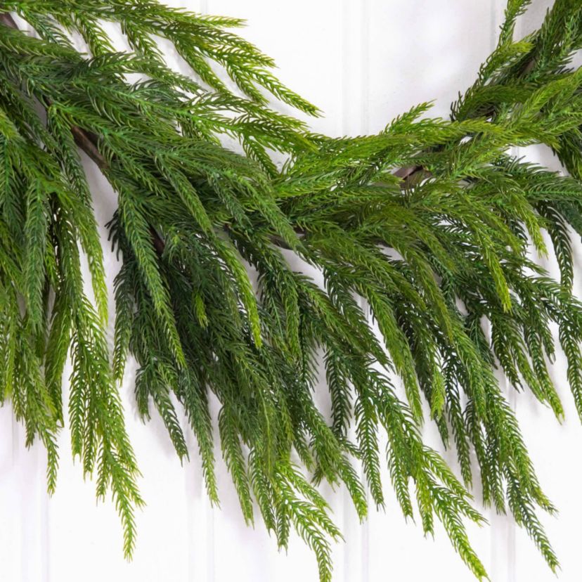 6-Foot Artificial Real Touch Norfolk Island Pine Garland with Natural Look