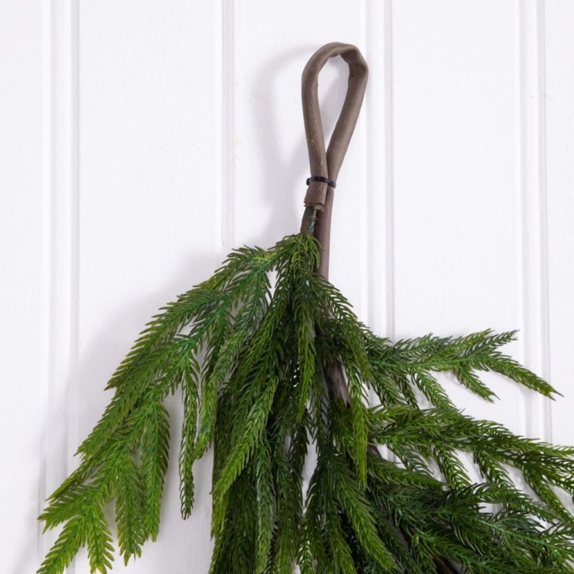 6-Foot Artificial Real Touch Norfolk Island Pine Garland with Natural Look