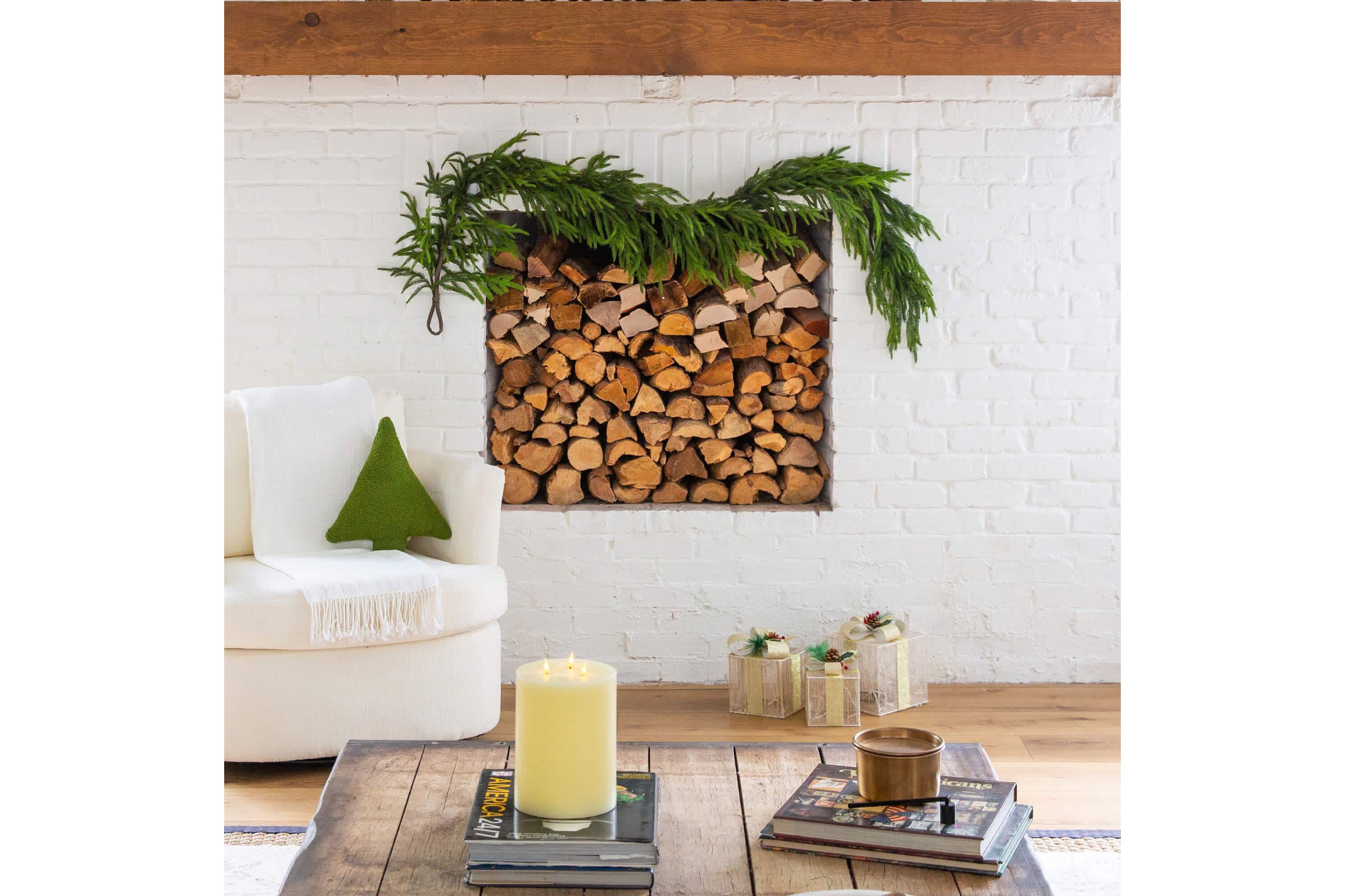 6-Foot Artificial Real Touch Norfolk Island Pine Garland with Natural Look
