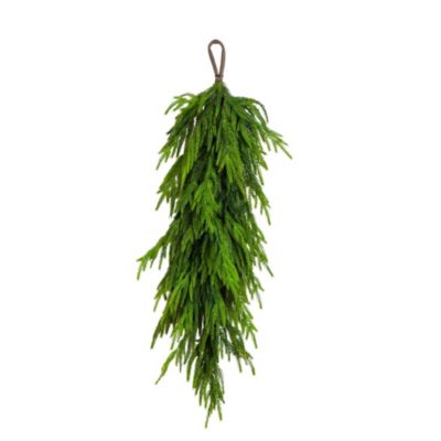 Nearly Natural 3-Foot Artificial Real Touch Norfolk Island Pine Teardrop with Natural Look, Green