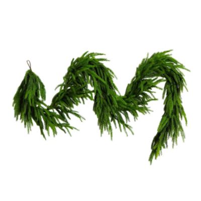 Nearly Natural 10-Foot Artificial Real Touch Norfolk Island Pine Garland with Natural Look, Green