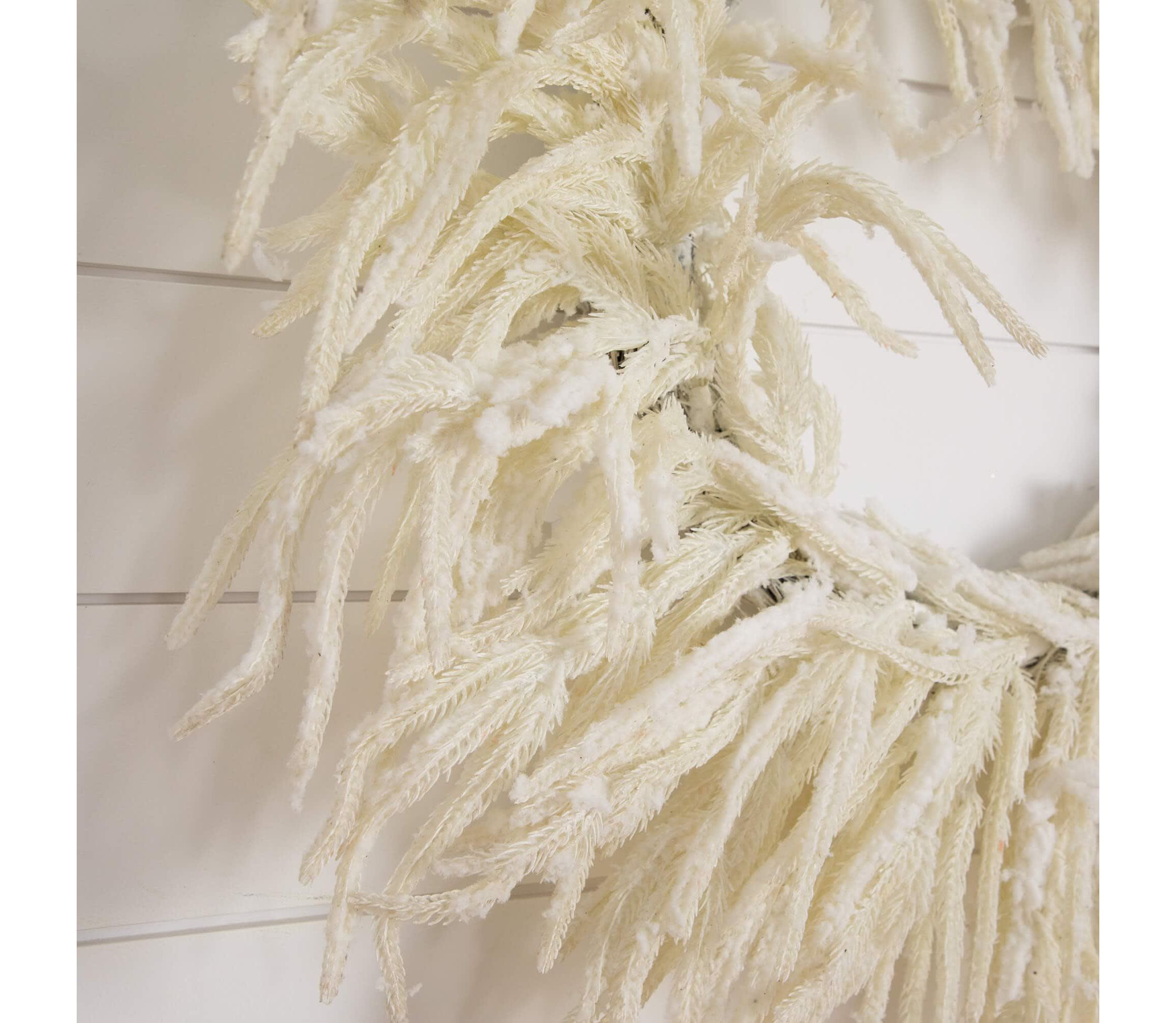 24-Inch Artificial Real Touch White Norfolk Island Pine Wreath with Natural Look