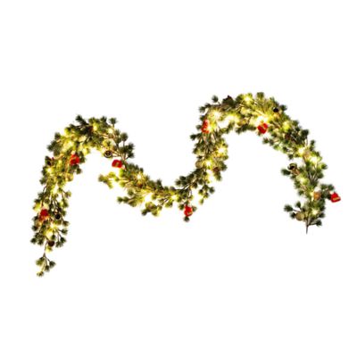 Nearly Natural 6-Foot Artificial Pre-Lit Christmas Garland with 40 LED Lights and Ornaments, Green