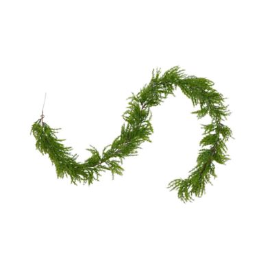 Nearly Natural 6-Foot Artificial Real Touch Cedar Garland, Green