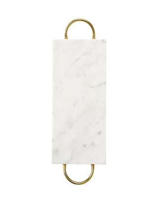 Thirstystone Old Hollywood Gold Edged Tray One Size White Marble