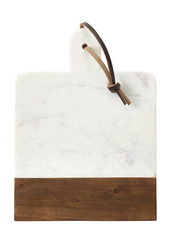 Thirstystone Oar shaped Marble And Wood Serving Board 20" 