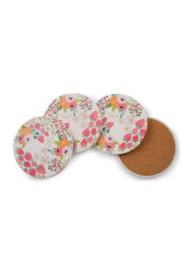 Strawberry Round Coaster -- Set of 4