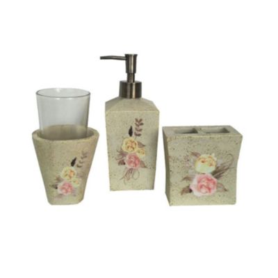 Rose Floral Countertop Bathroom Set