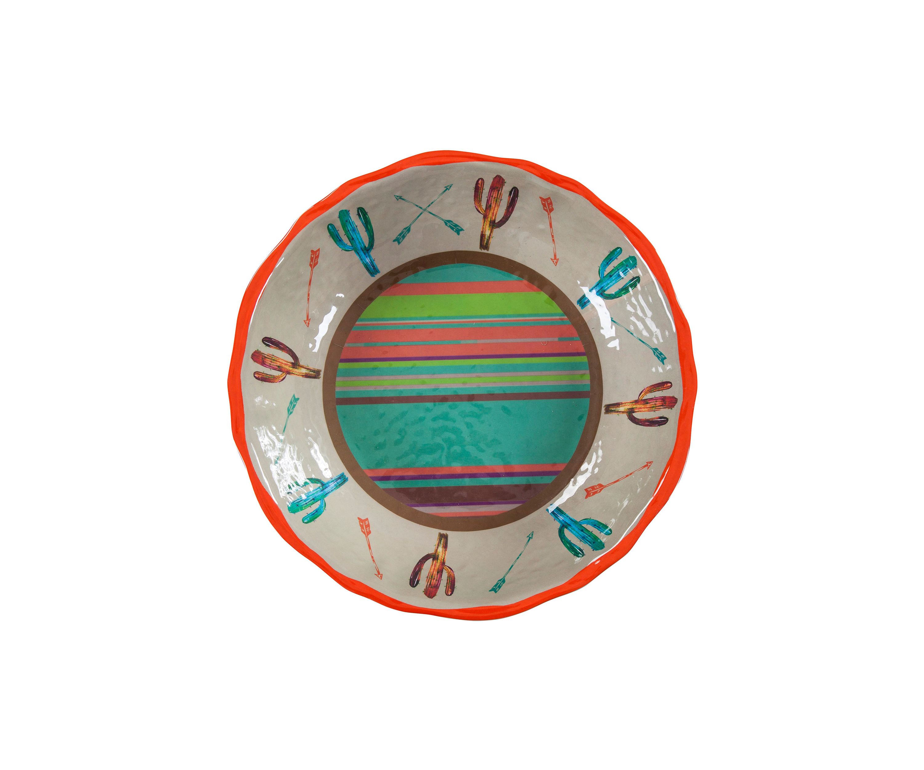Cactus Design Melamine Serving Bowl