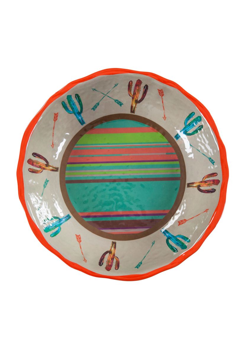 Cactus Design Melamine Serving Bowl