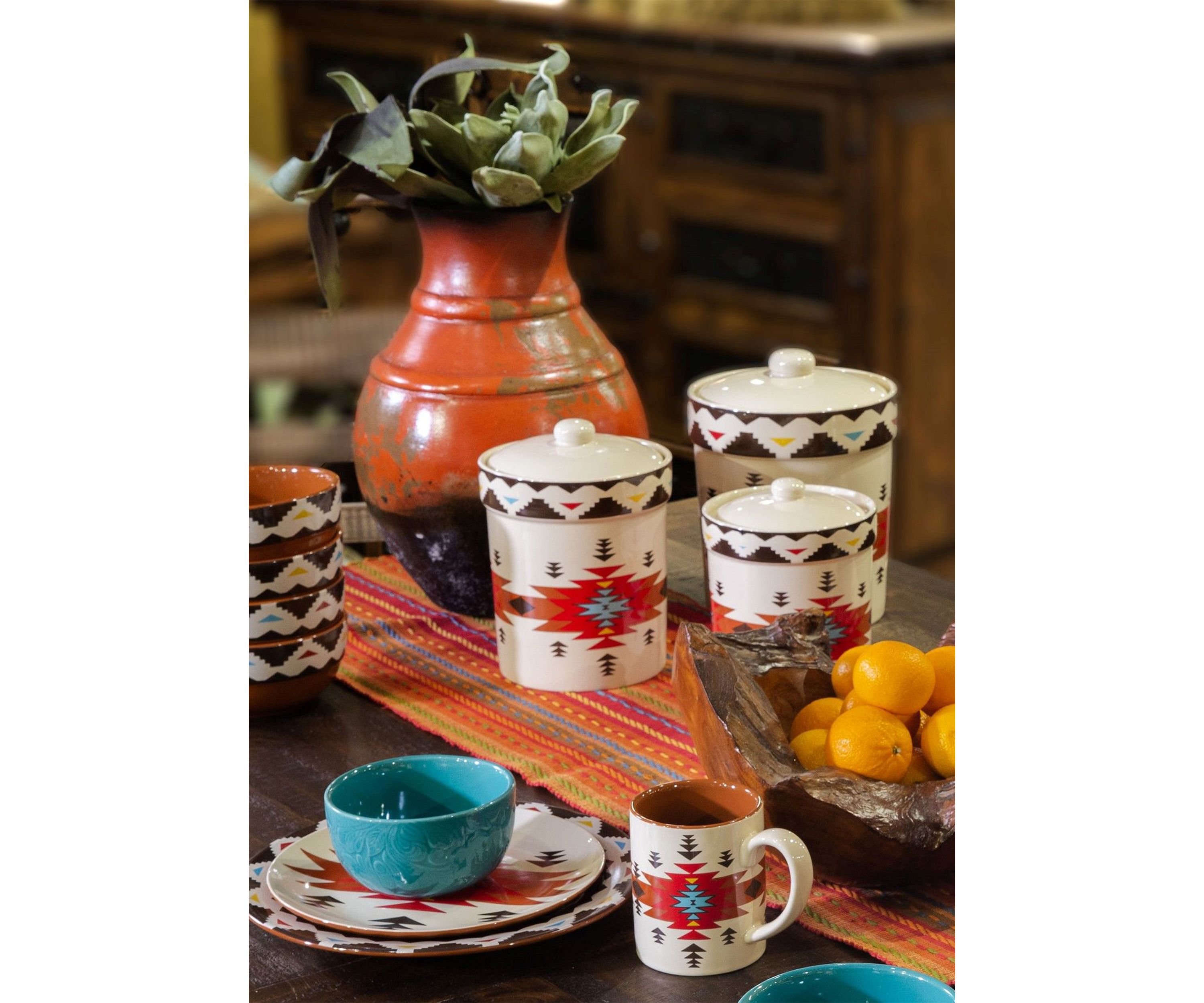 Del Sol Aztec Ceramic Dinnerware Set