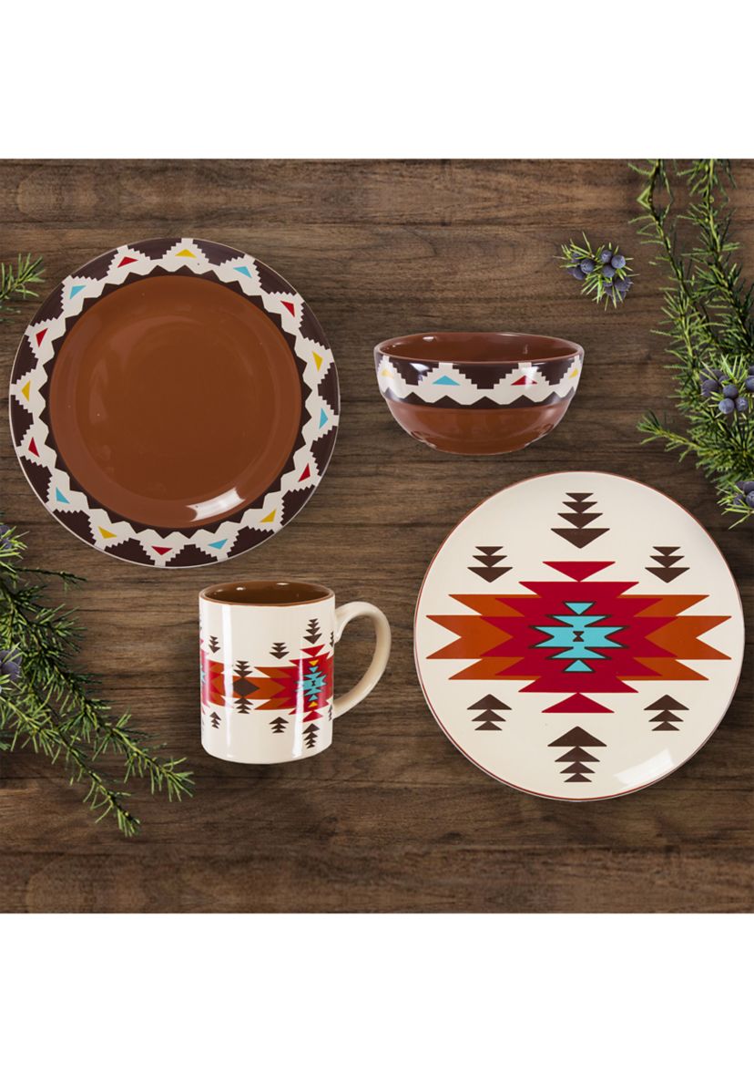 Del Sol Aztec Ceramic Dinnerware Set