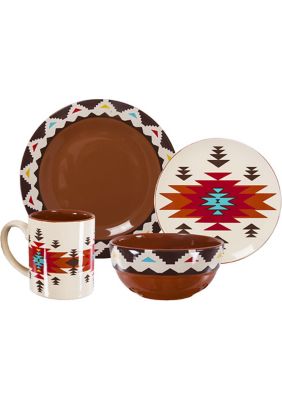 Del Sol Aztec Ceramic Dinnerware Set