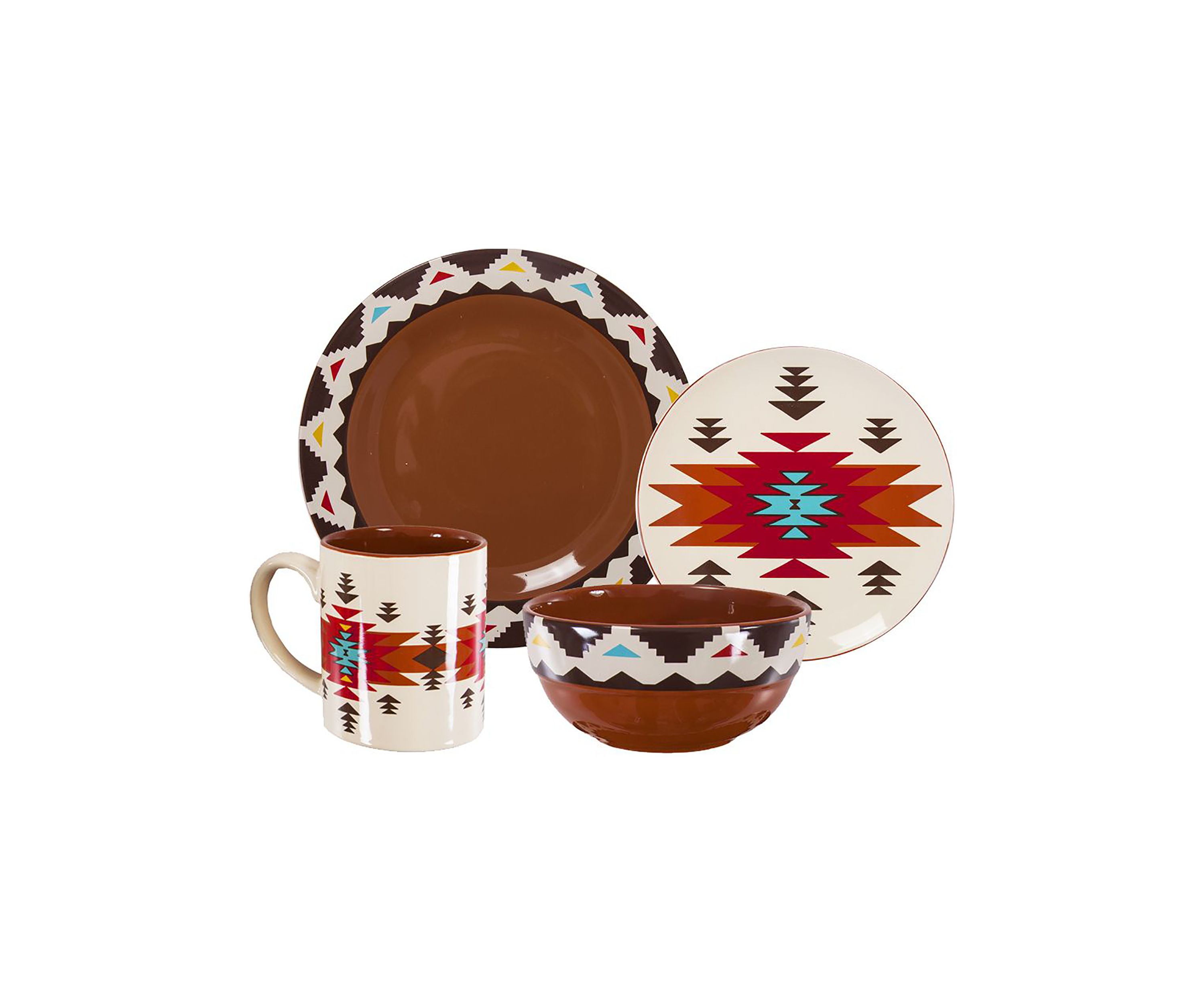 Del Sol Aztec Ceramic Dinnerware Set
