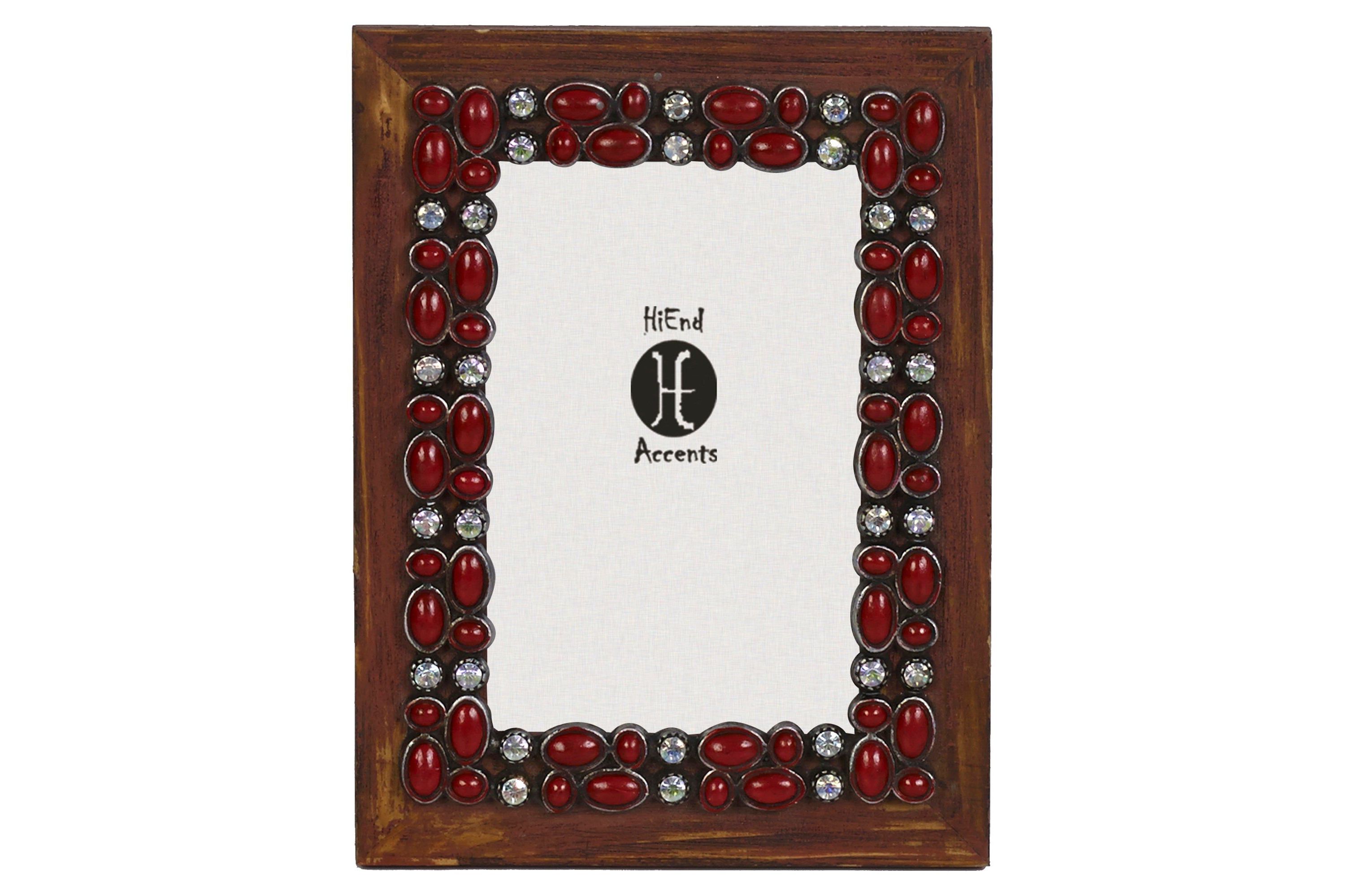 Red Stone Wooden Picture Frame