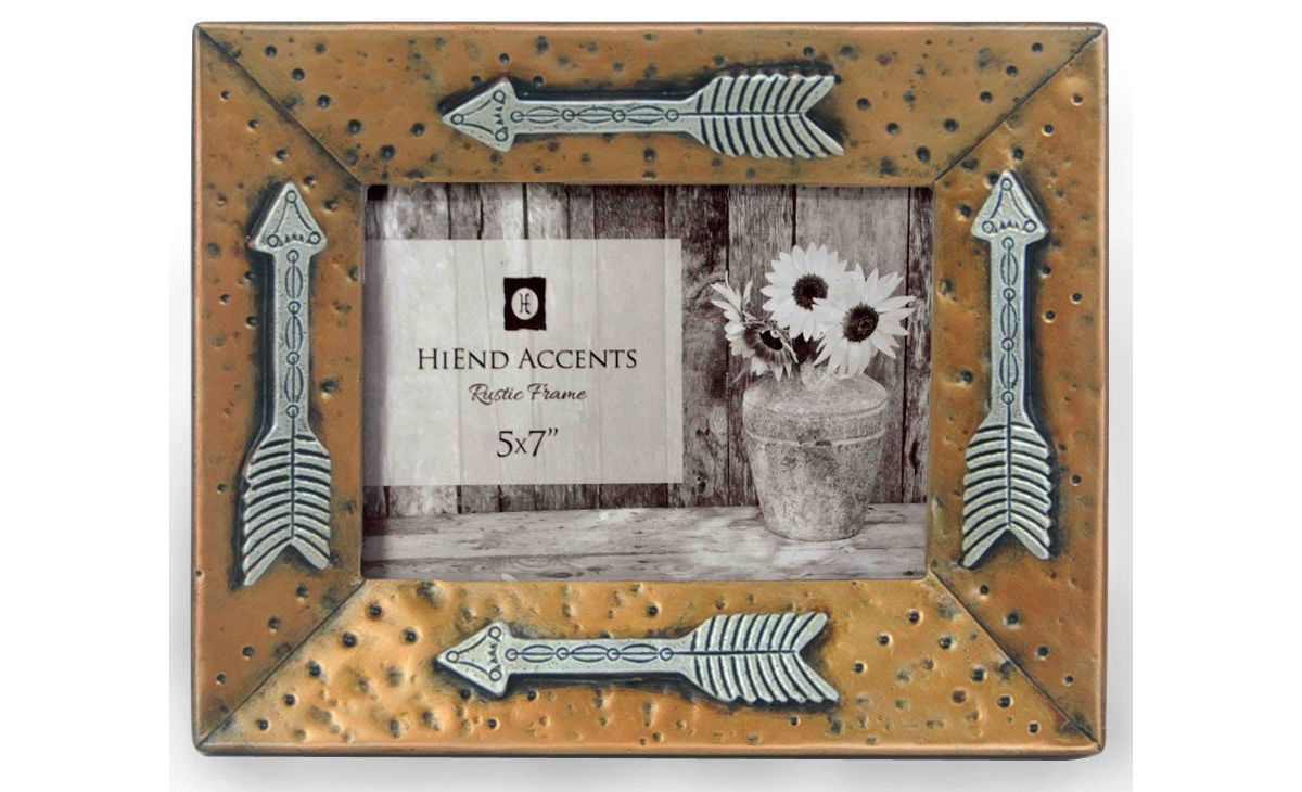 Gold Picture Frame with Arrows, 5" x 7", 1PC