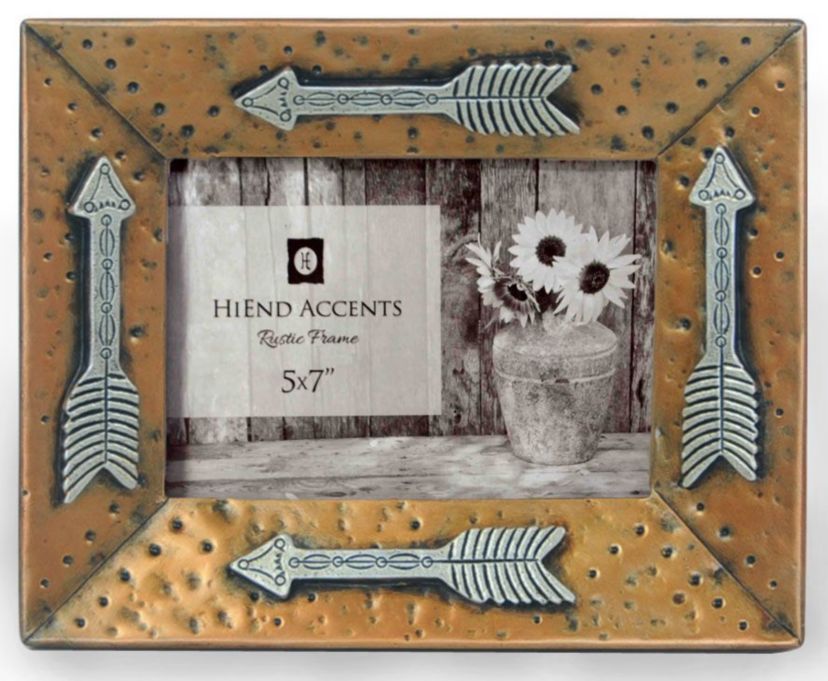 Gold Picture Frame with Arrows, 5" x 7", 1PC