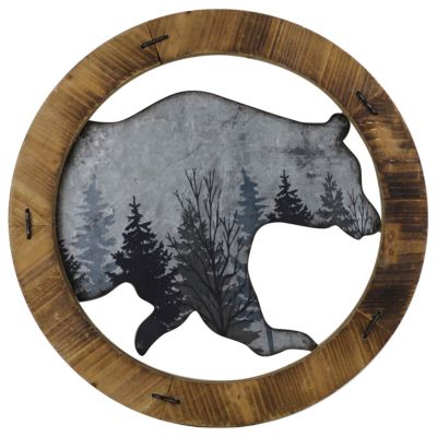 Round Bear Wall Art