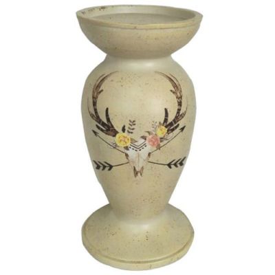 Skull/Floral Pedestal Candle Holder