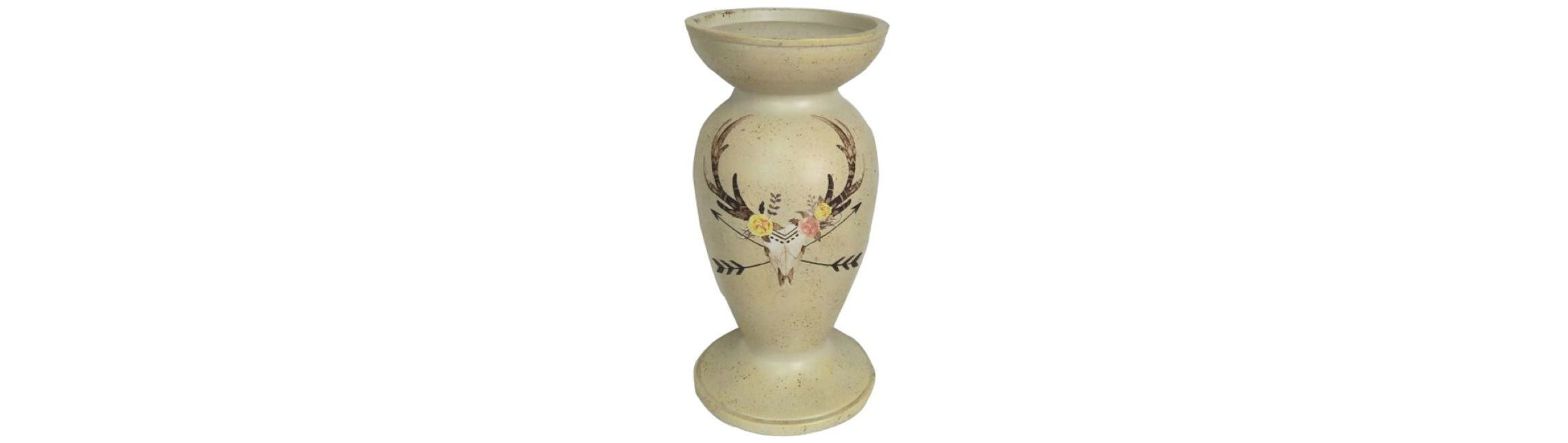 Skull/Floral Pedestal Candle Holder