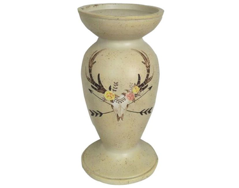 Skull/Floral Pedestal Candle Holder