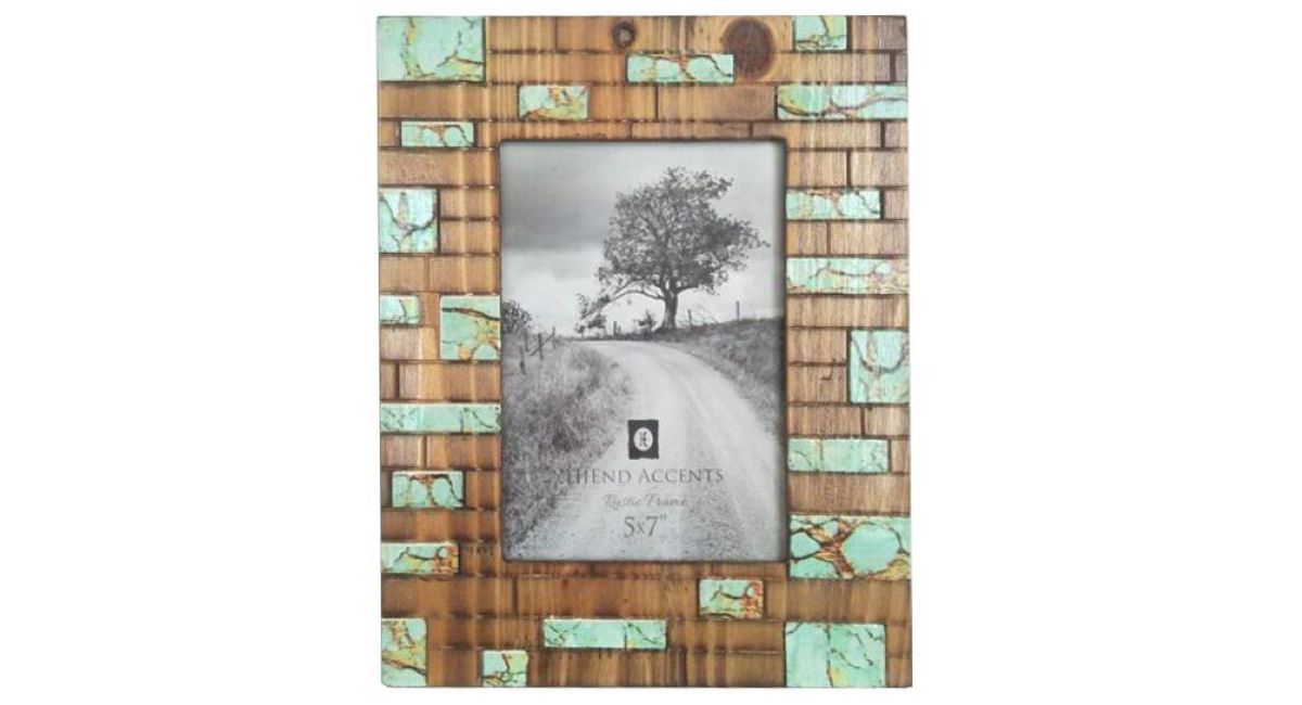 Turquoise Inlay Picture Frame, 5" x 7", 1PC