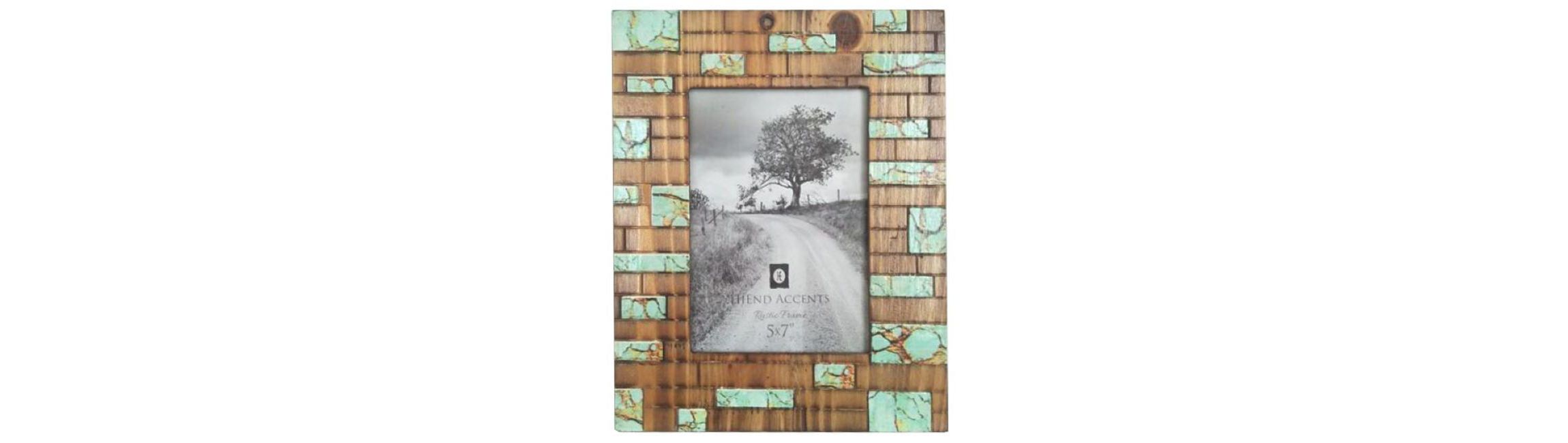 Turquoise Inlay Picture Frame, 5" x 7", 1PC