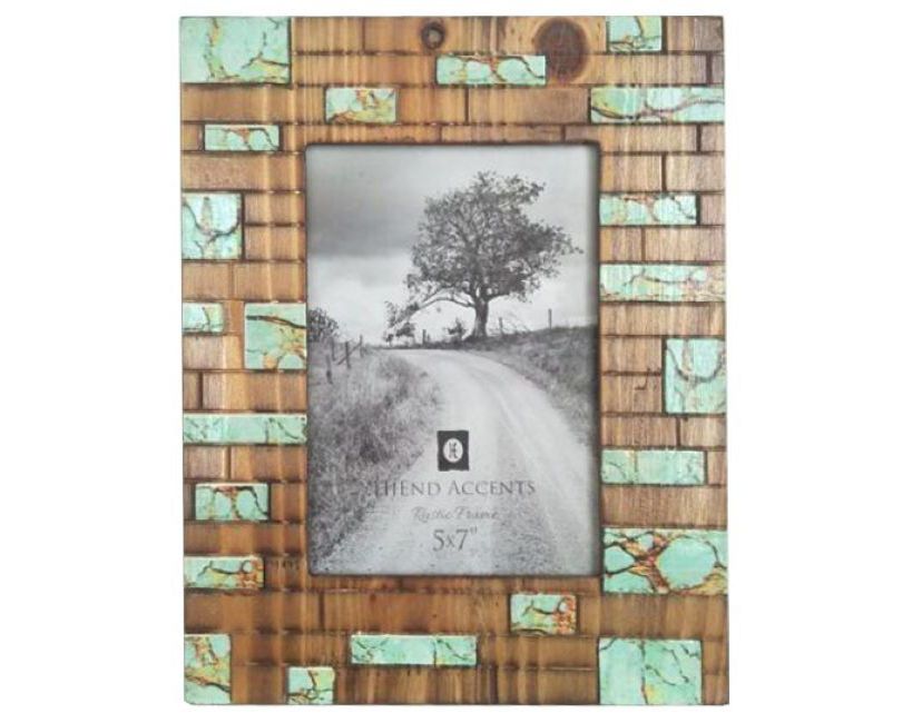 Turquoise Inlay Picture Frame, 5" x 7", 1PC
