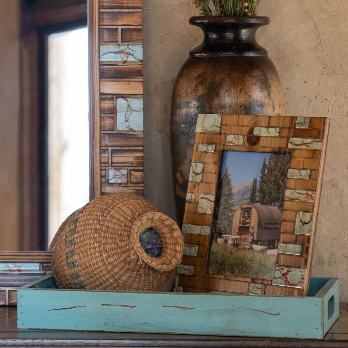 Turquoise Inlay Picture Frame, 5" x 7", 1PC