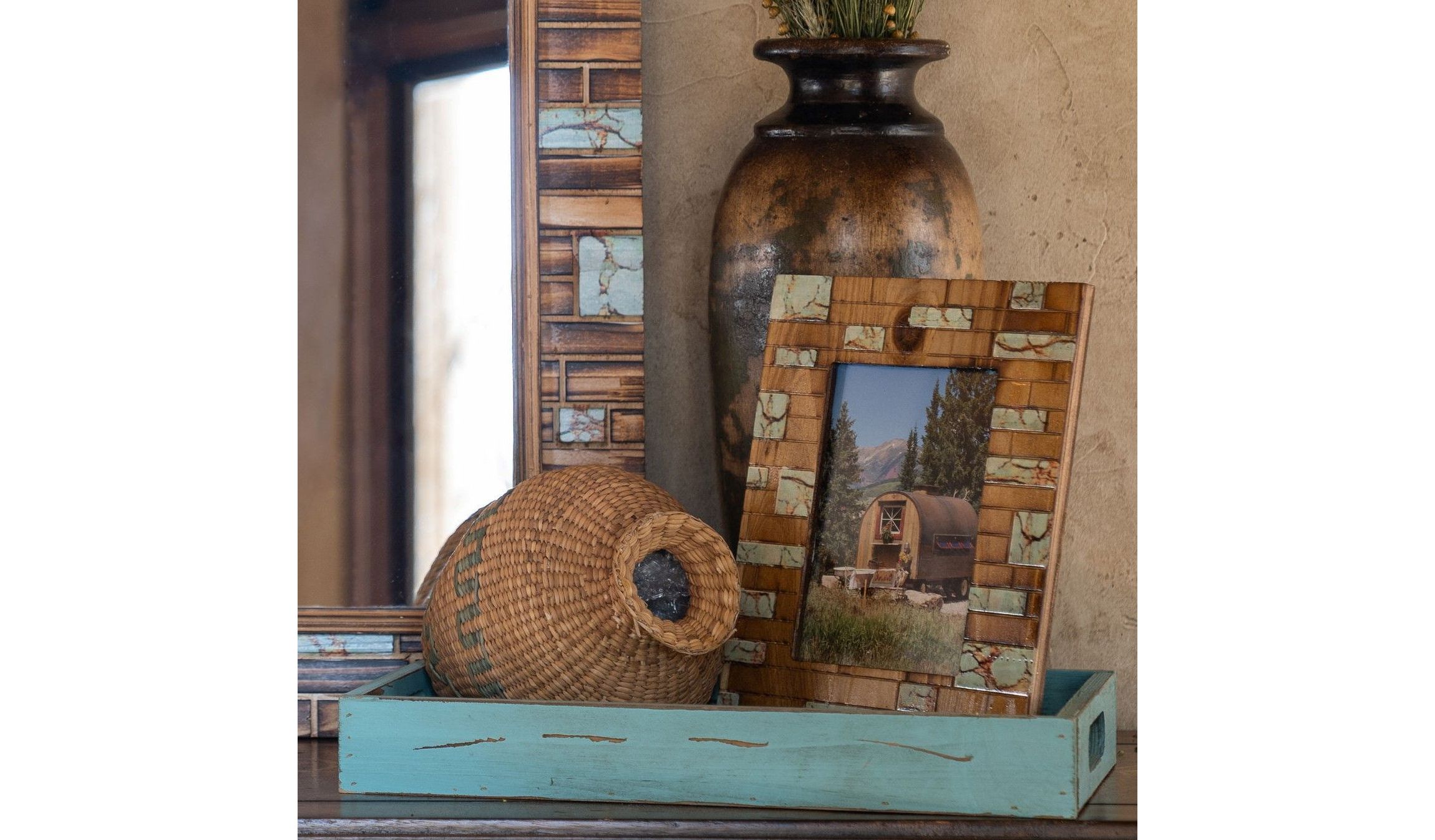 Turquoise Inlay Picture Frame, 5" x 7", 1PC