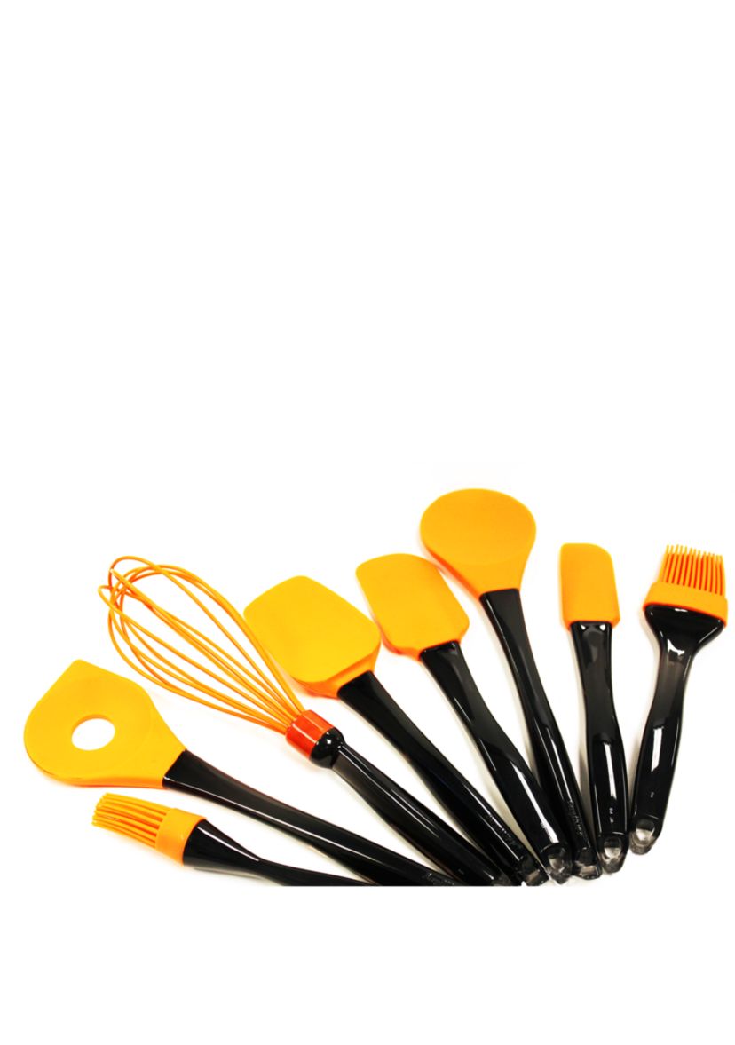 Geminis 8-Piece Silicone Orange Utensil Set