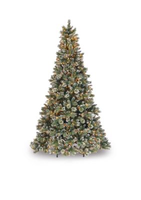 national tree company 7.5 ft.glittery bristle pine slim hinged tre