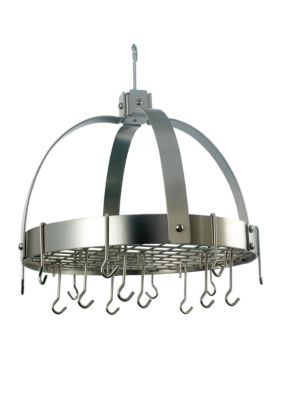 Elegant Designs 2 Light Kitchen Wood Pot Rack with Downlights | belk
