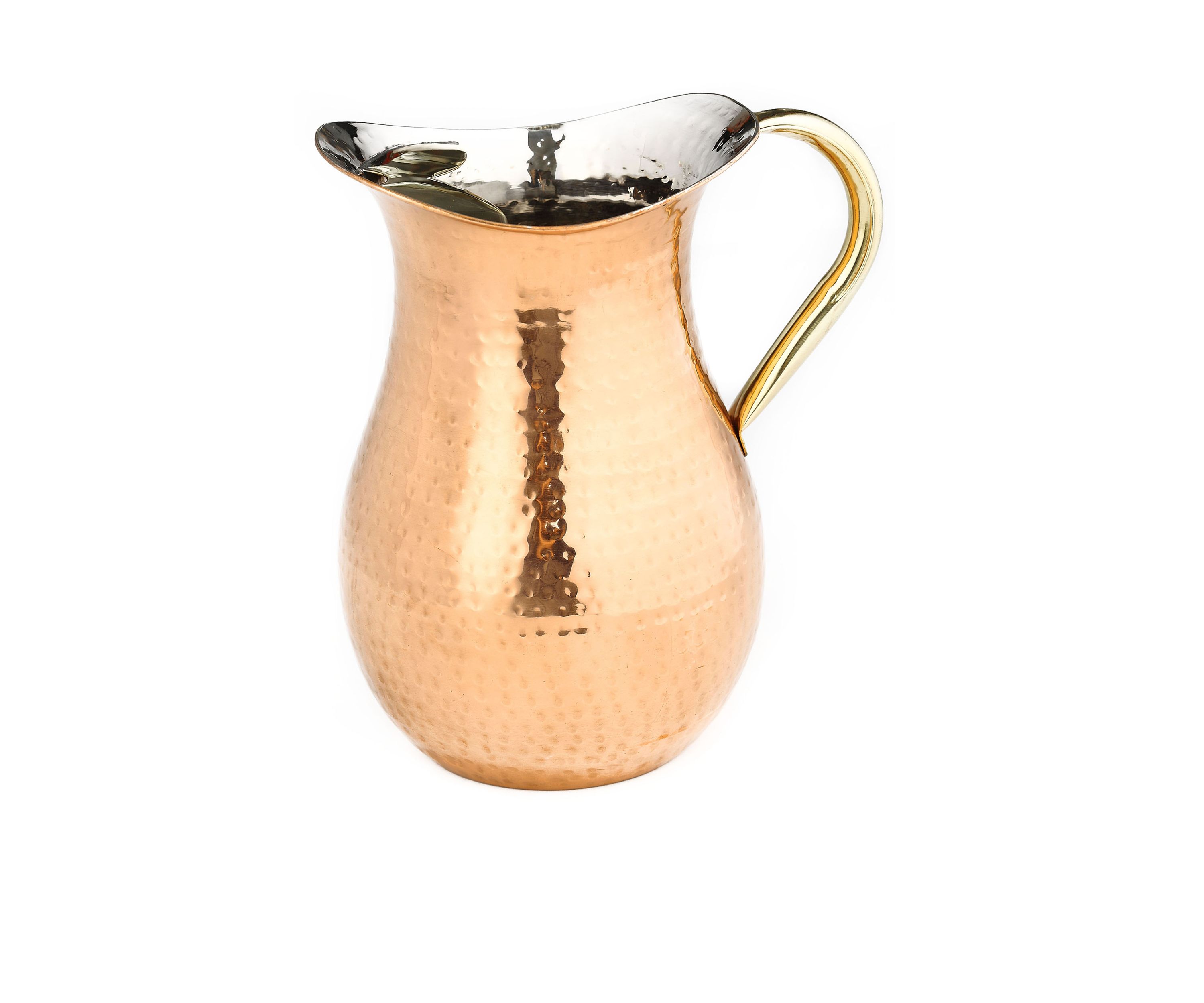 Decor Copper Hammered Red Water Pitcher