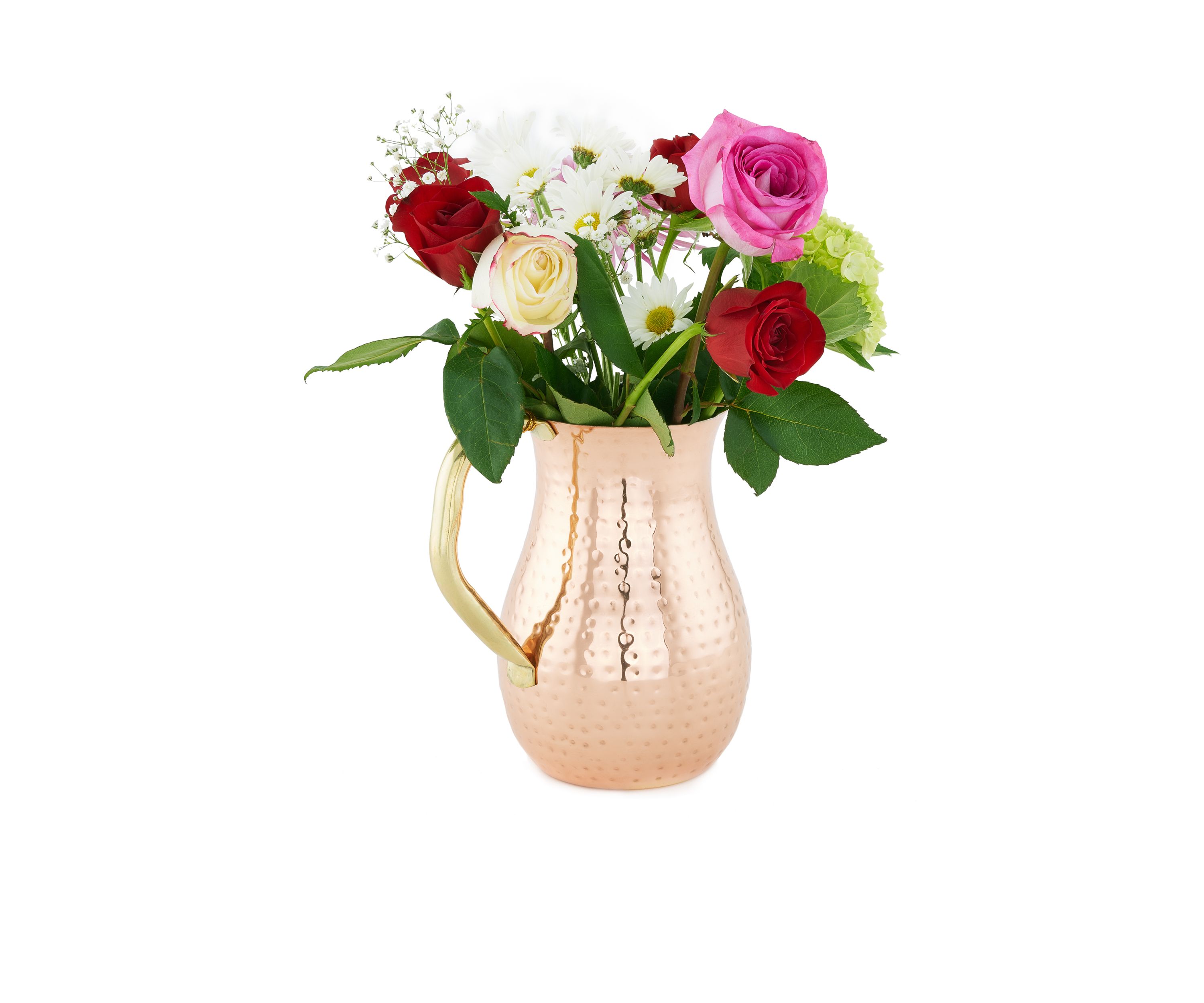 Decor Copper Hammered Red Water Pitcher