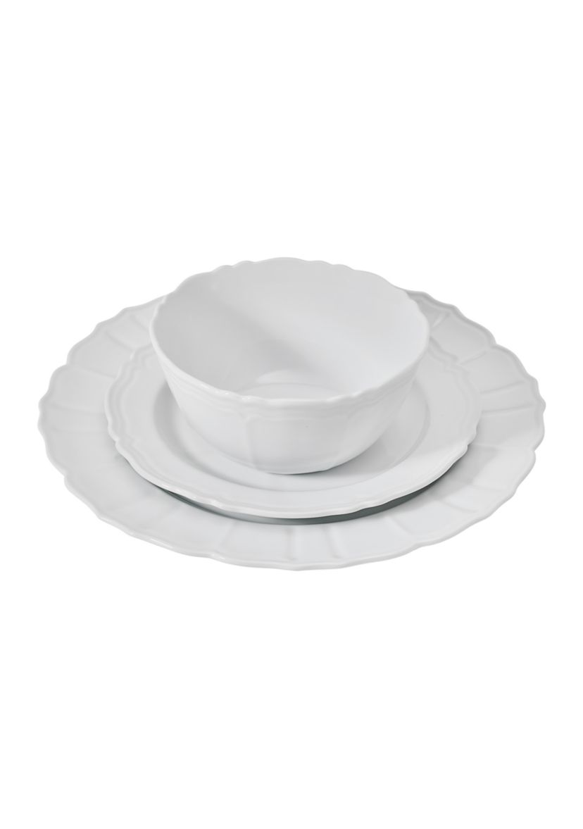 White 12 Piece Dinnerware Set