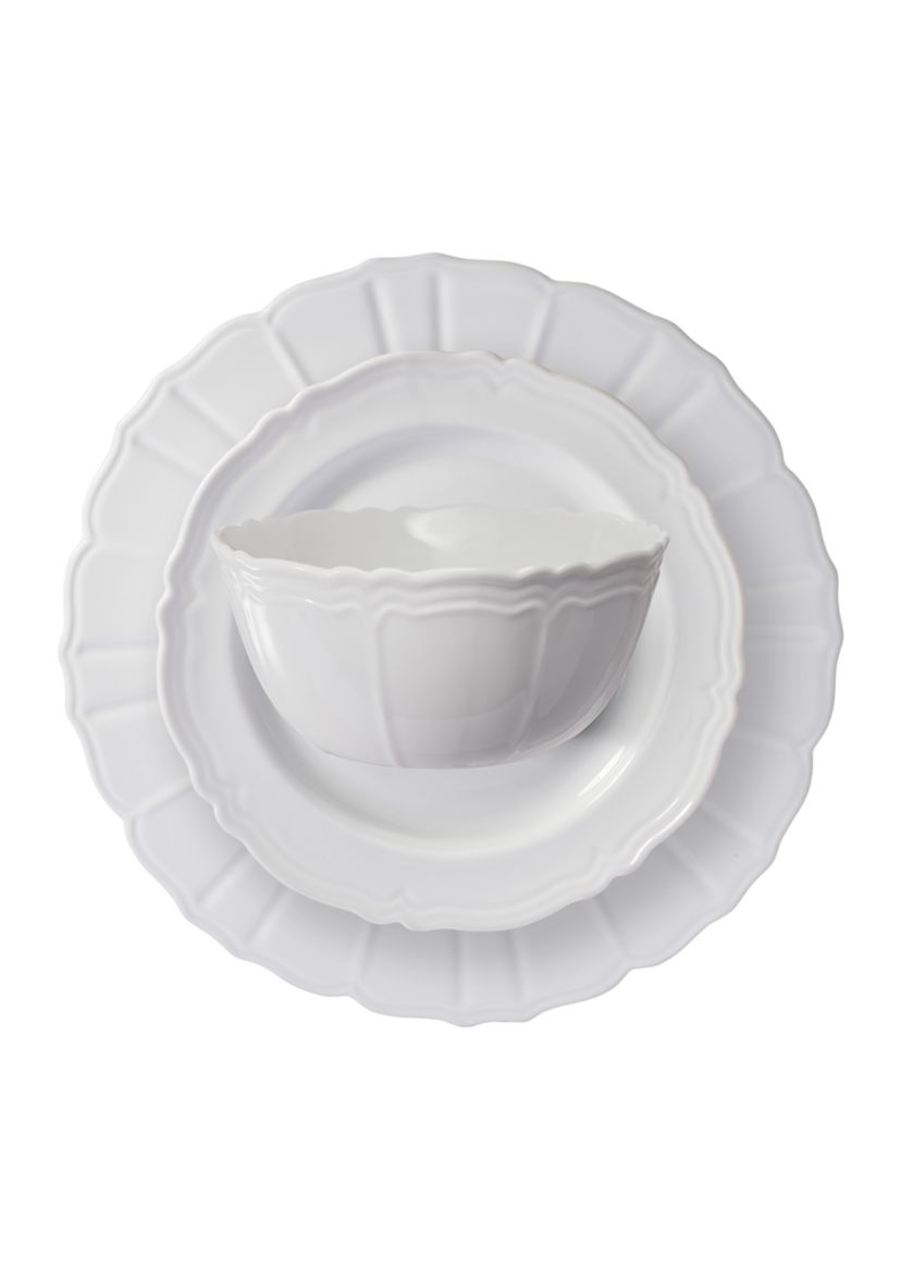 White 12 Piece Dinnerware Set